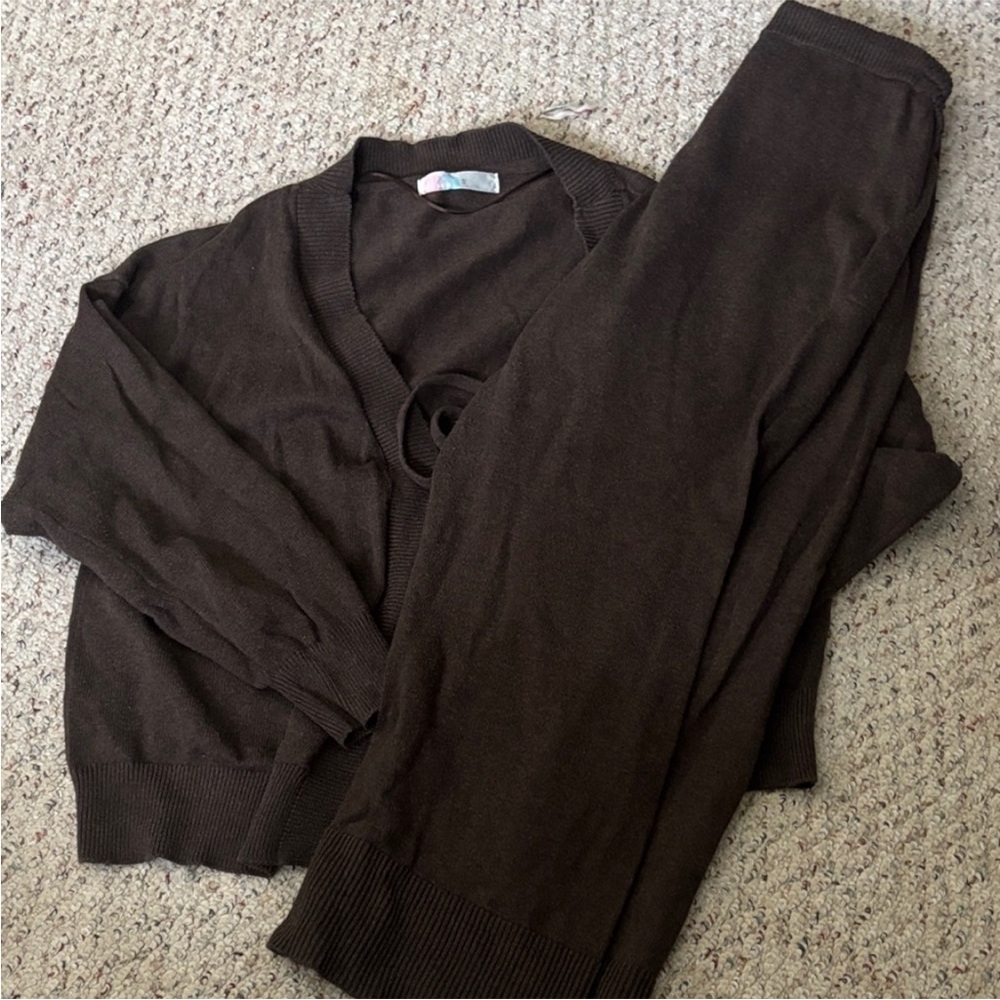 Free People beach Brown Cardigan Set XL
